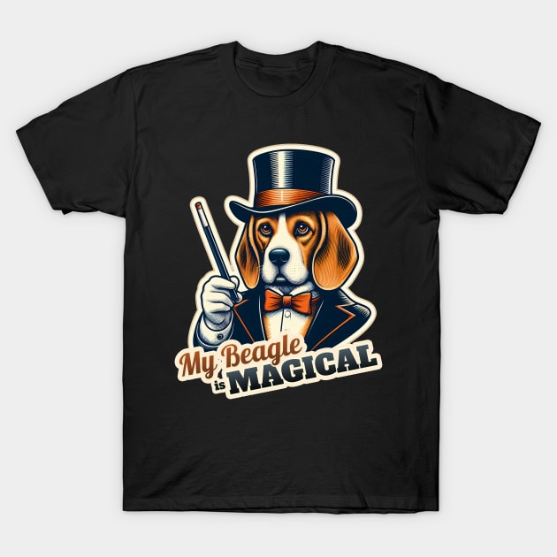 Beagle Magician T-Shirt by k9-tee